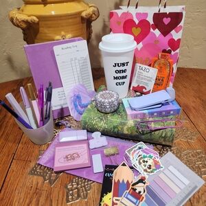 Bookish Bundle - Book Light Journal 30+ Piece Valentines Day Stationary Gift